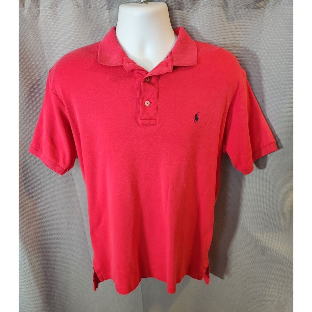 Vintage Polo Ralph‎ Lauren Polo Mens Size Medium Short Sleeve USA Made Red